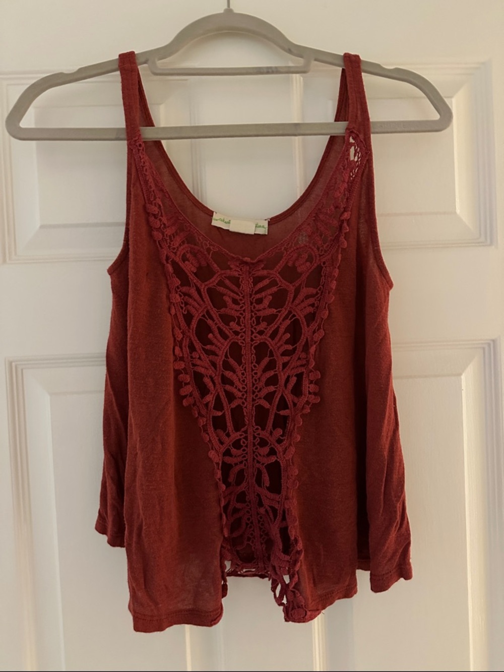 Women’s Rust Crochet-Front Tank Top
